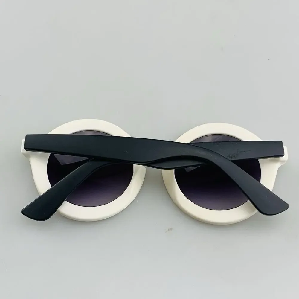 Mickey MouseSunglasses Round White Black Girls Shades Junk Food Clothing
